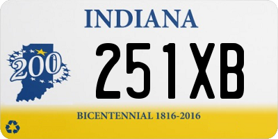 IN license plate 251XB