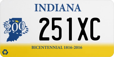 IN license plate 251XC