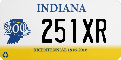 IN license plate 251XR