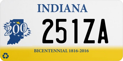 IN license plate 251ZA