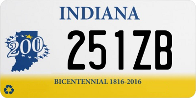 IN license plate 251ZB