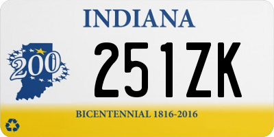 IN license plate 251ZK