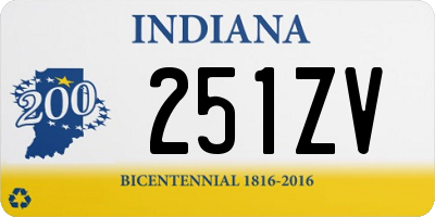 IN license plate 251ZV