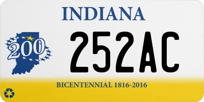 IN license plate 252AC