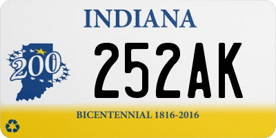 IN license plate 252AK