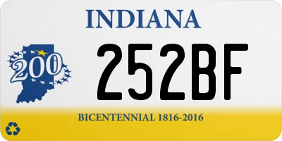 IN license plate 252BF