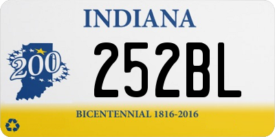 IN license plate 252BL