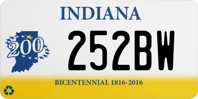 IN license plate 252BW