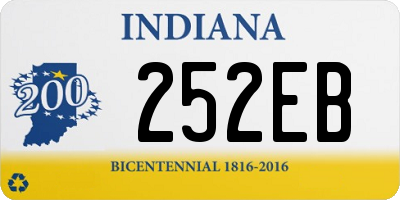 IN license plate 252EB