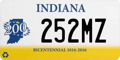 IN license plate 252MZ