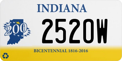 IN license plate 252OW