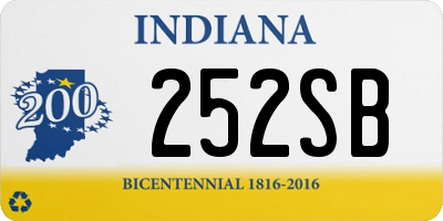 IN license plate 252SB