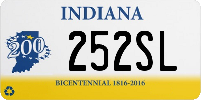 IN license plate 252SL