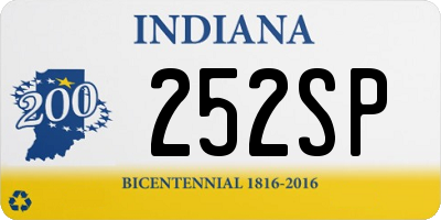 IN license plate 252SP