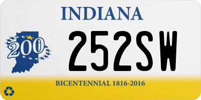 IN license plate 252SW