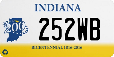 IN license plate 252WB