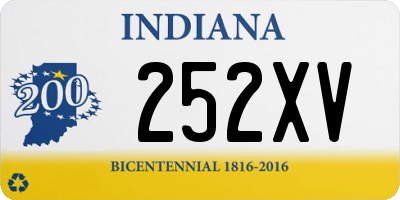 IN license plate 252XV