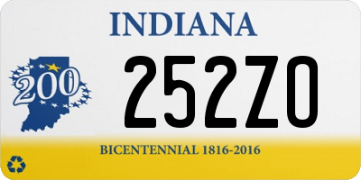 IN license plate 252ZO