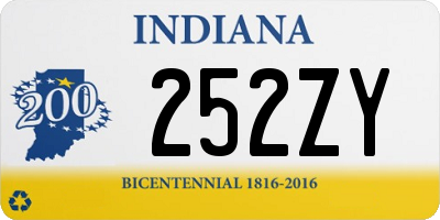 IN license plate 252ZY