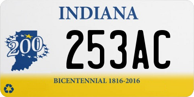 IN license plate 253AC