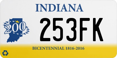 IN license plate 253FK