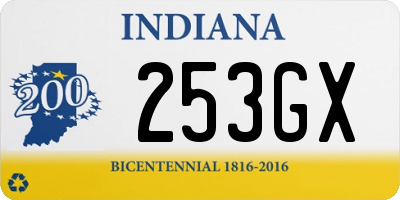 IN license plate 253GX