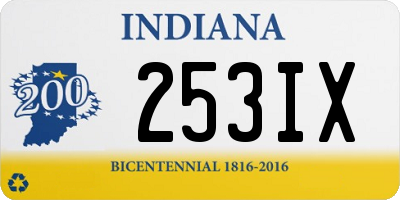 IN license plate 253IX