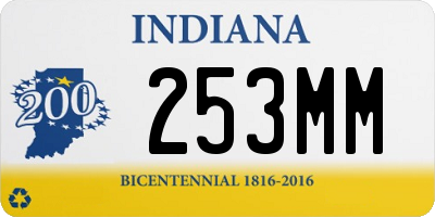IN license plate 253MM