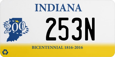 IN license plate 253N