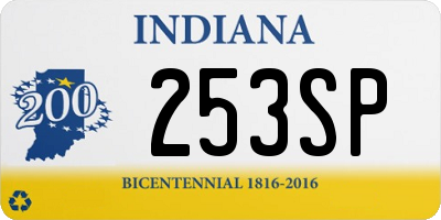 IN license plate 253SP