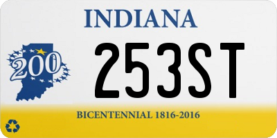 IN license plate 253ST