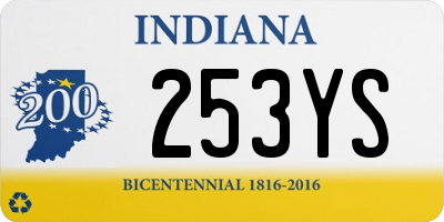 IN license plate 253YS