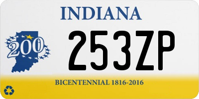 IN license plate 253ZP