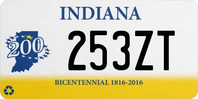 IN license plate 253ZT