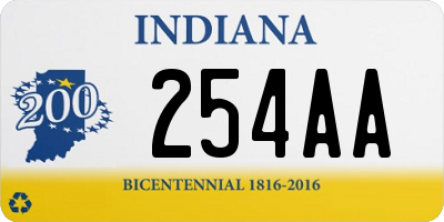 IN license plate 254AA