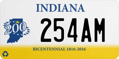 IN license plate 254AM