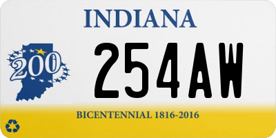 IN license plate 254AW