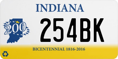 IN license plate 254BK