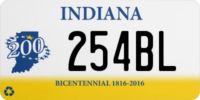 IN license plate 254BL