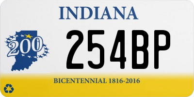 IN license plate 254BP