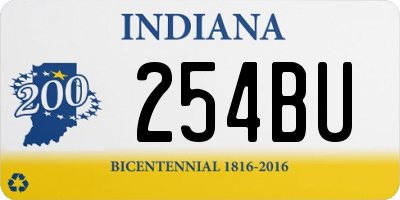 IN license plate 254BU