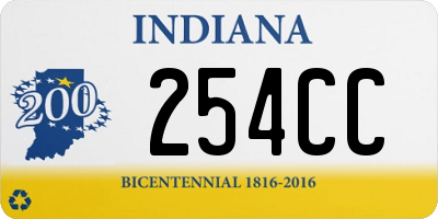 IN license plate 254CC