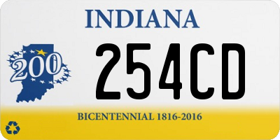 IN license plate 254CD