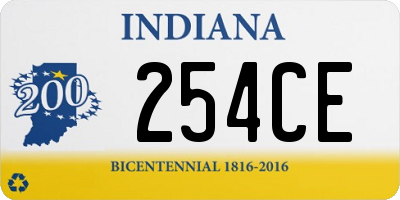 IN license plate 254CE