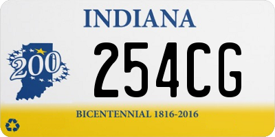 IN license plate 254CG