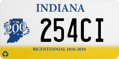 IN license plate 254CI