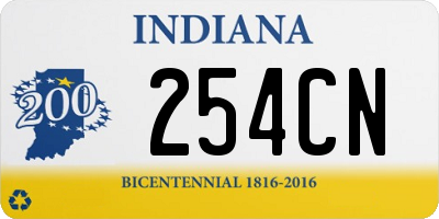 IN license plate 254CN