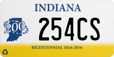 IN license plate 254CS