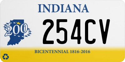 IN license plate 254CV