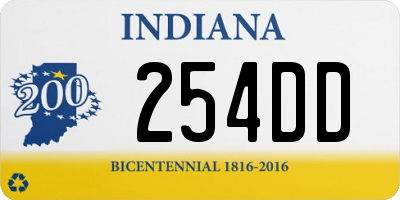 IN license plate 254DD